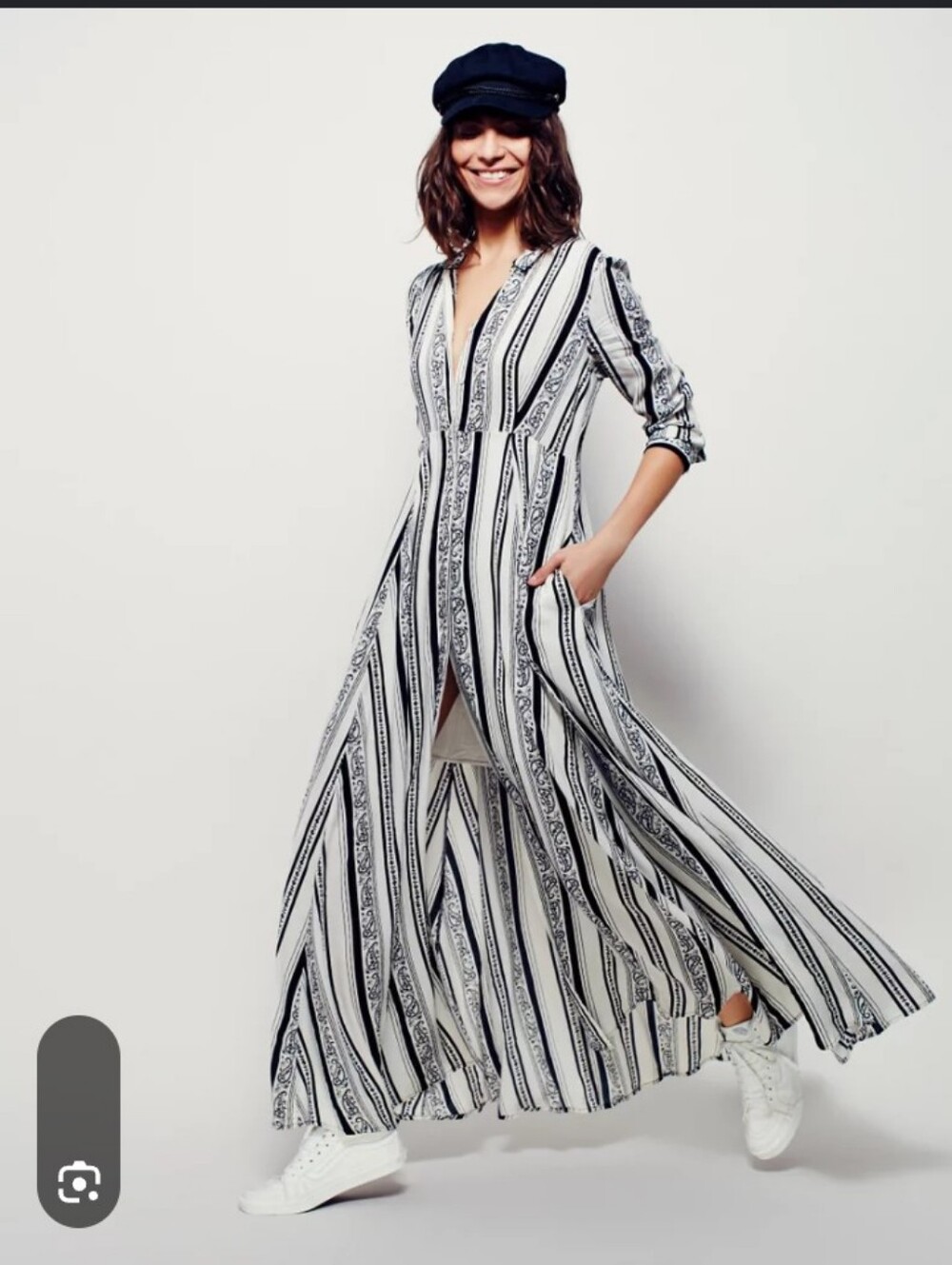 Free People Buttoned Down Maxi Dress sz 12
